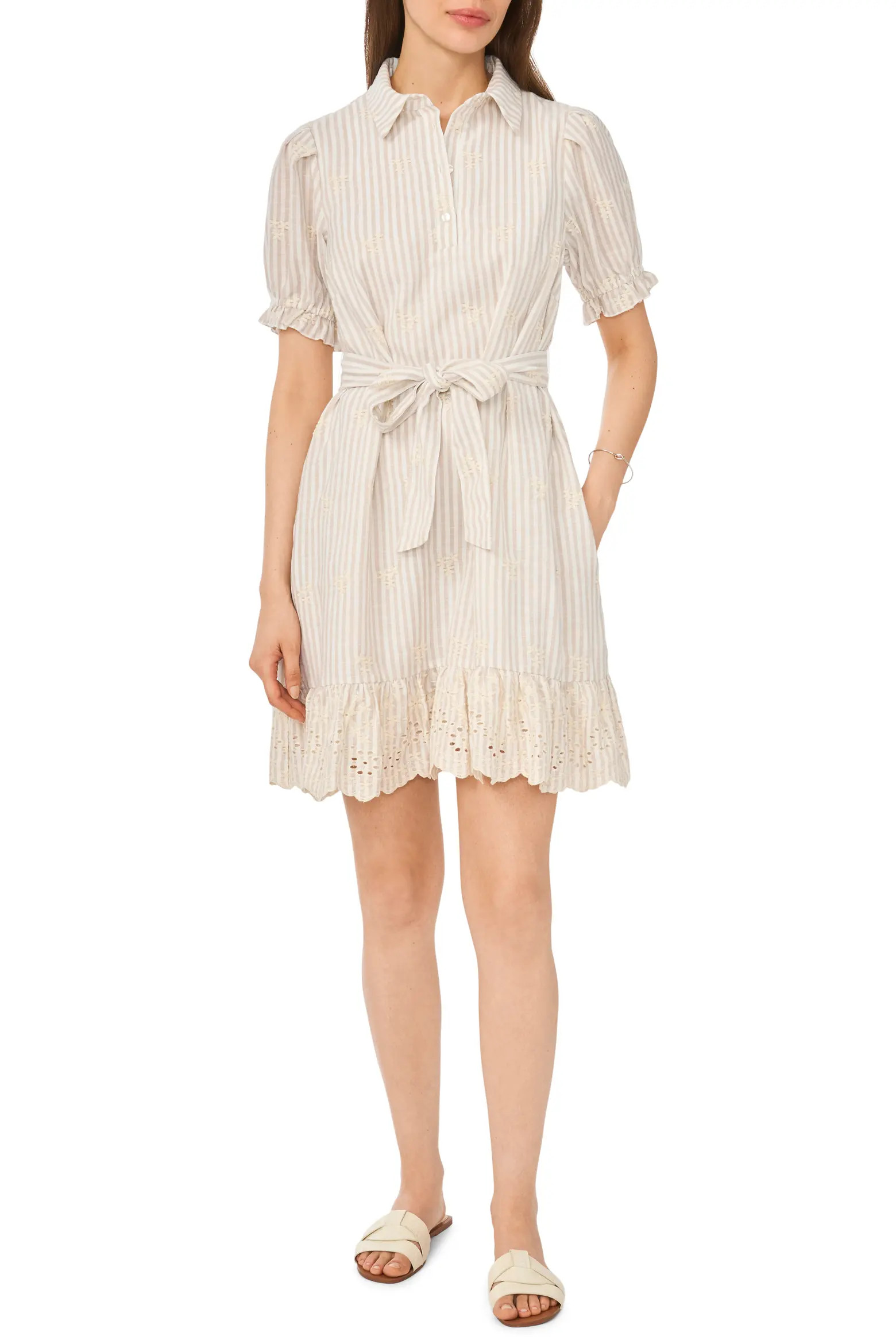 Vince Camuto Short Sleeve Belted Shirtdress (Women) | Nordstrom | Nordstrom