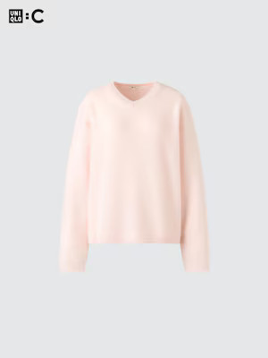 Uniqlo - Fluffy 100% Cashmere Relaxed V Neck Jumper - Yellow - XXL | UNIQLO (UK)