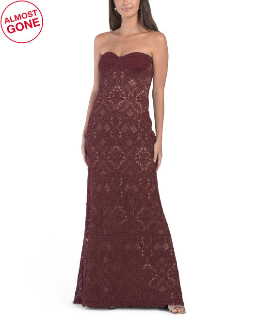 Lace Strapless Gown | TJ Maxx