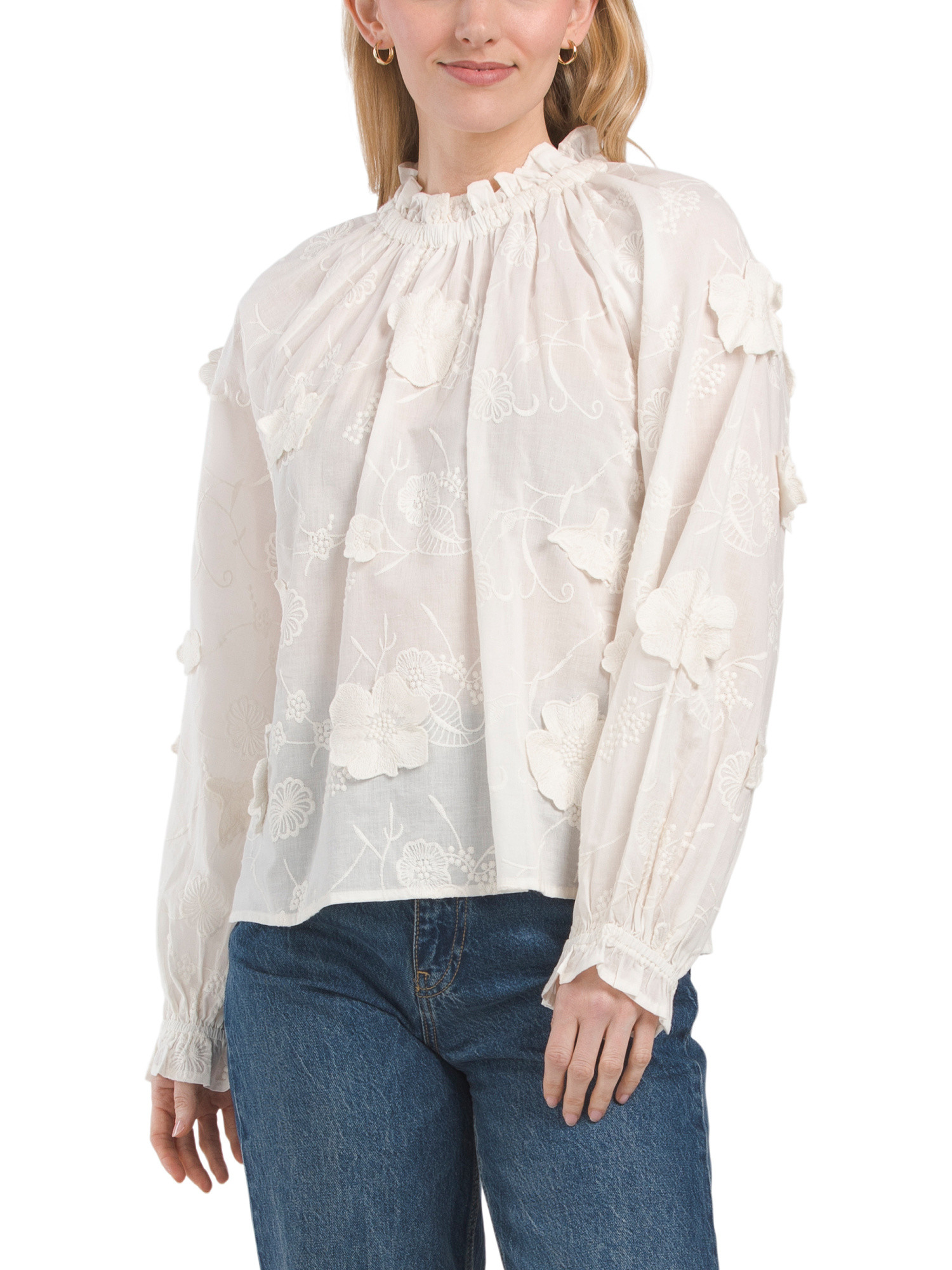 Floral High Neck Top | TJ Maxx