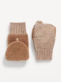Convertible Sherpa Mittens for Women | Old Navy (US)