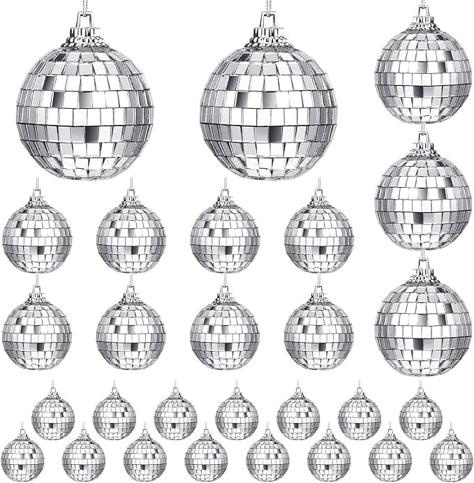Amazon.com: Sumind 28 Pieces Mirror Disco Ball 70s Reflective Mirror Ball Decorations 60s Balls w... | Amazon (US)