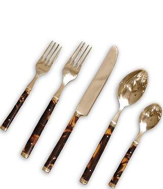 Beatriz Ball Vida Tortoise And Gold 5-Piece Stainless Steel Flatware Set | Dillard's | Dillard's
