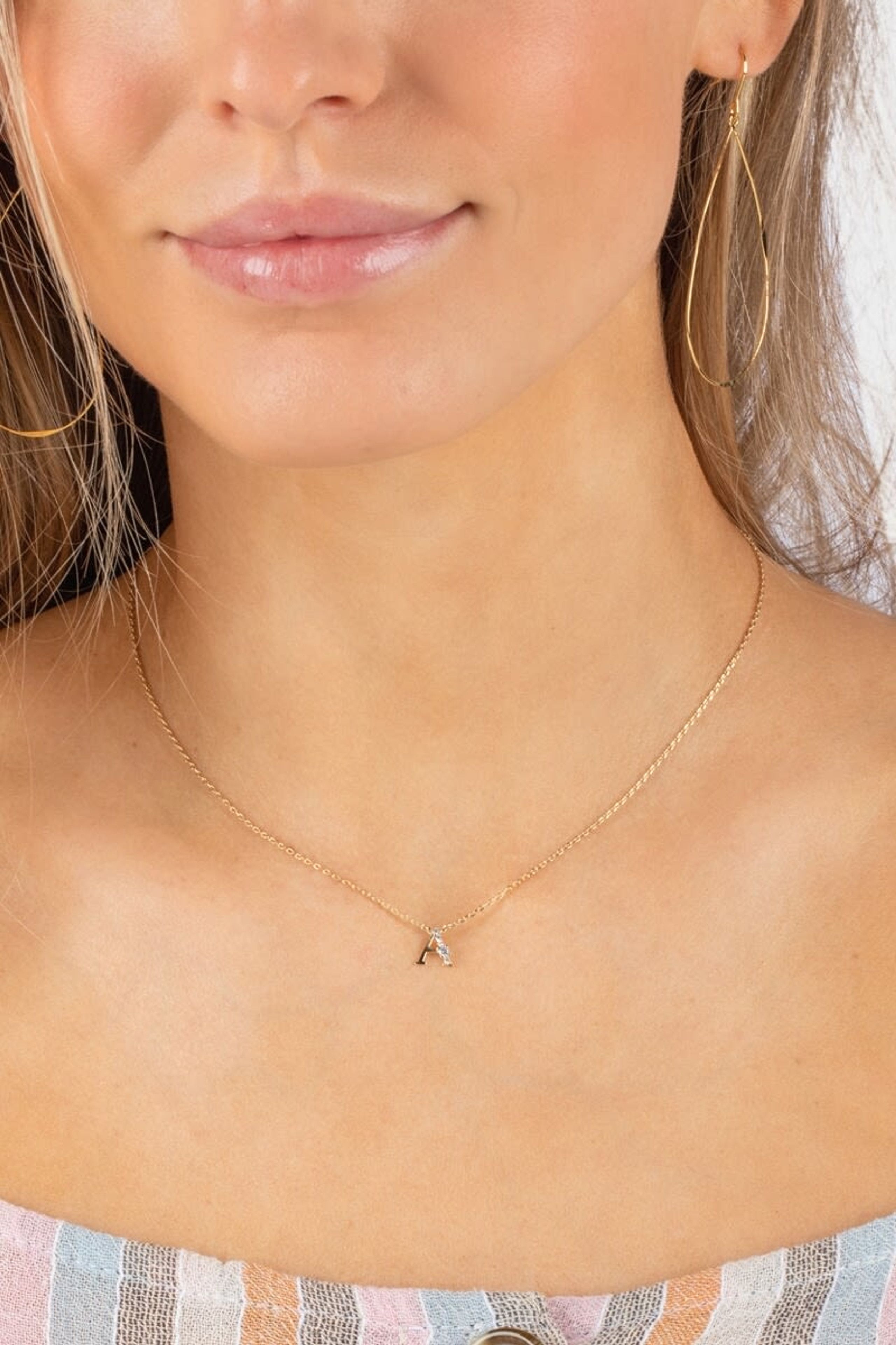 Crystal Cluster Initial Necklace | Francesca's