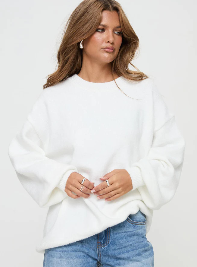 Ryanna Sweater White | Princess Polly US