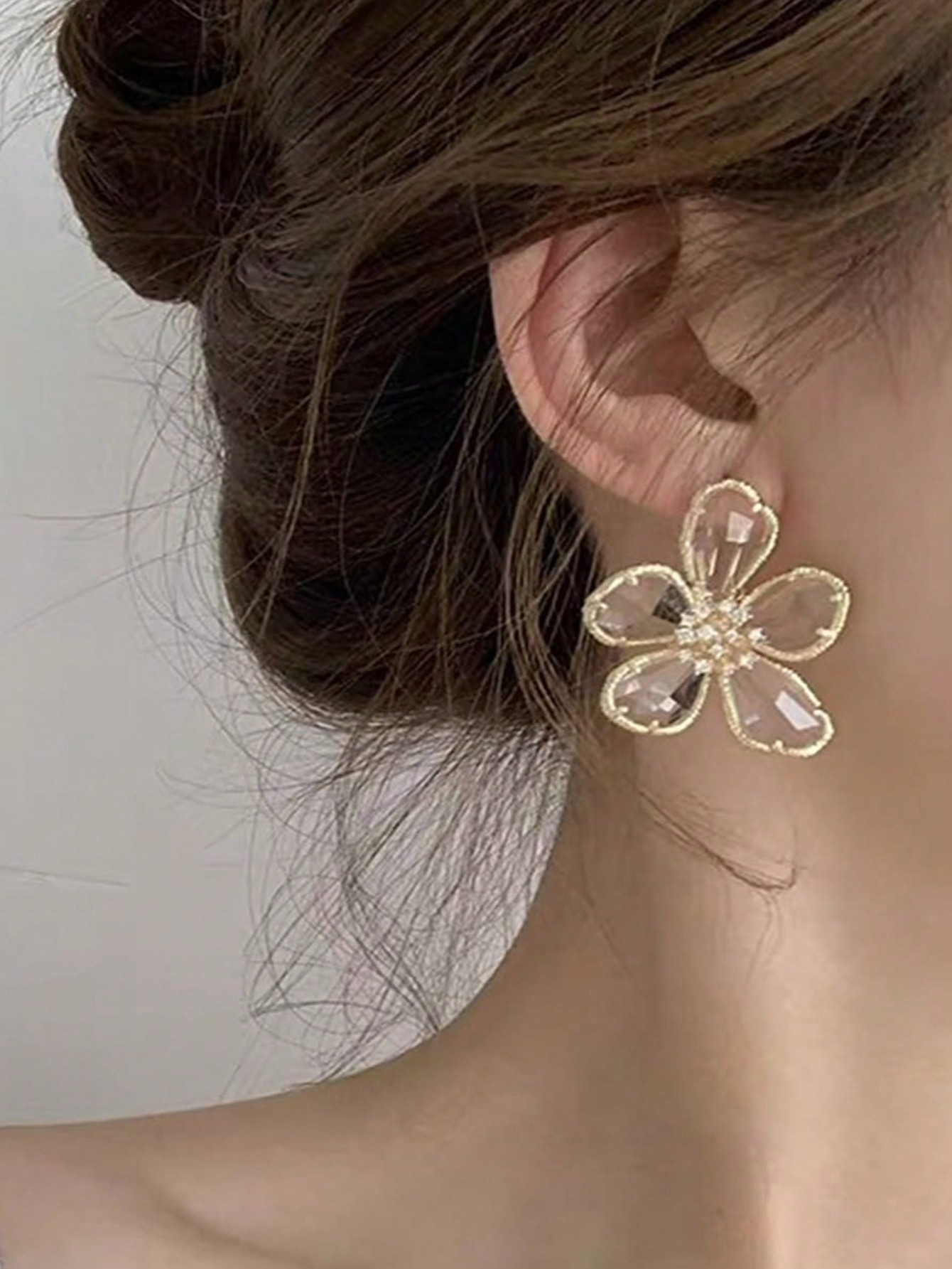 TrendsJOJELOO French Medieval Cut Flower Zirconia Earrings With A High-End Feel, Luxurious And Cl... | SHEIN