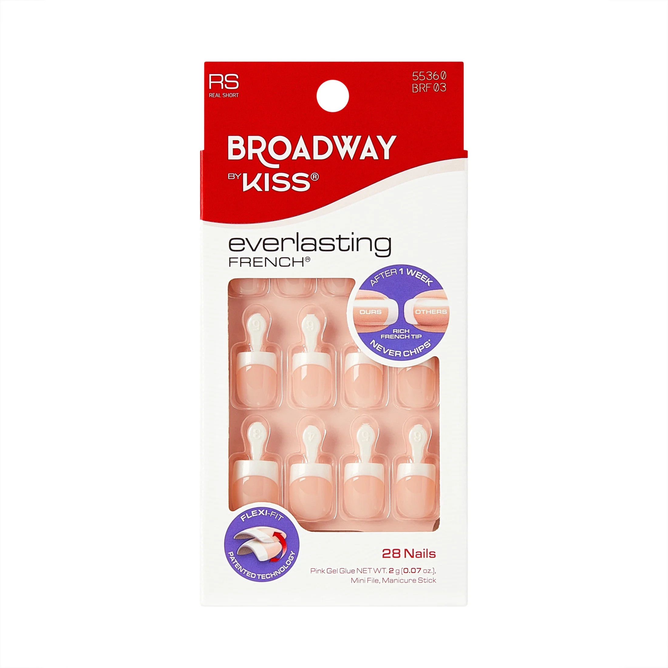 Broadway by KISS French Tip Press On Nails, ‘String of Pearls’, White, Short Squoval, 28 Coun... | Walmart (US)
