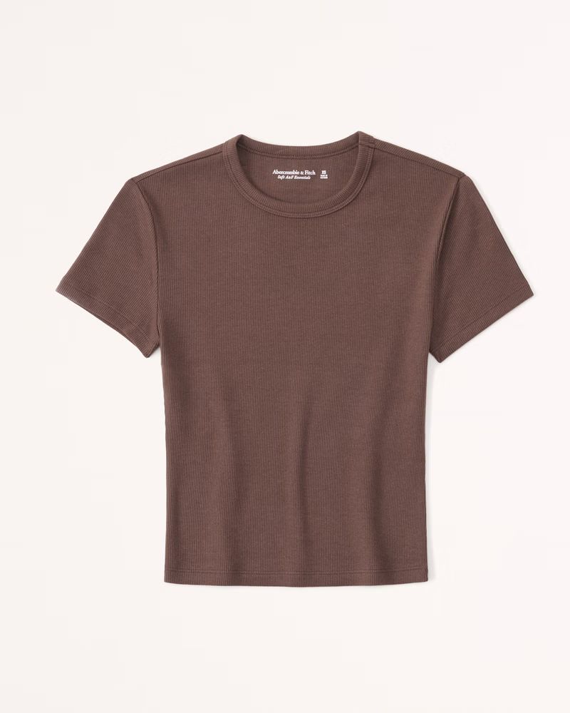 Women's Essential Rib Baby Tee | Women's Tops | Abercrombie.com | Abercrombie & Fitch (US)