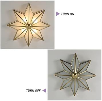Brass Flush Mount Ceiling Light - Aeyee Star Shaped Lighting Fixture 4 Lights Bedroom Ceiling lam... | Amazon (US)