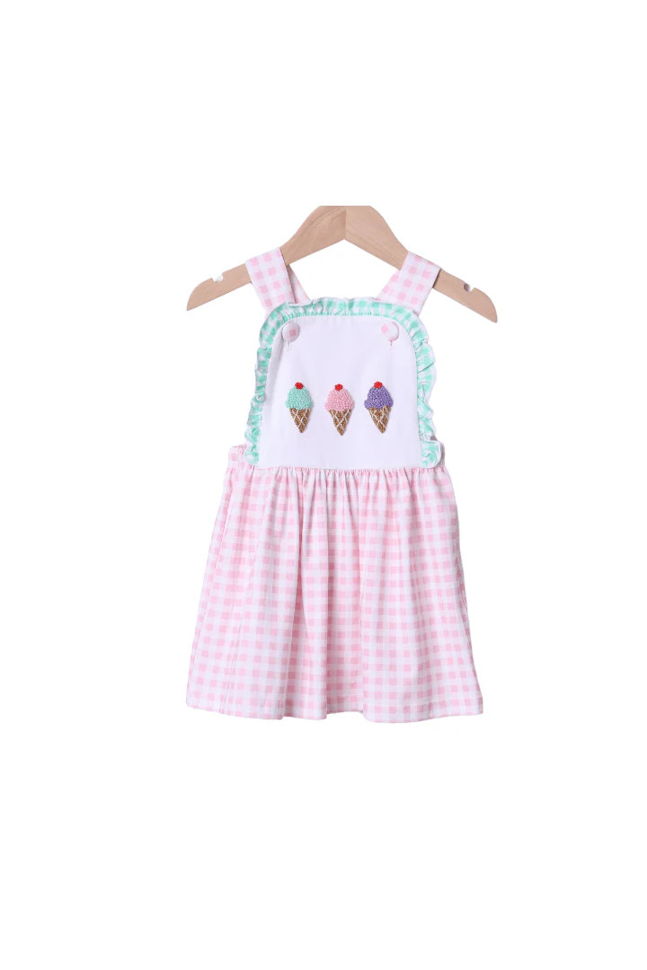 French Knot Ice Cream Sun Dress | The Smocked Flamingo