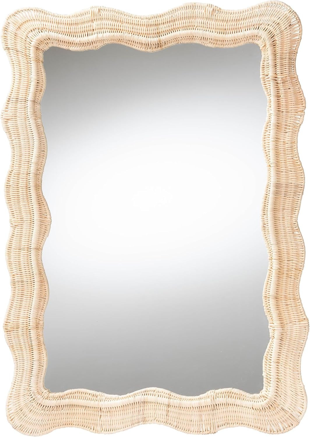 bali & pari Hasana Scallop Natural Rattan Accent Wall Mirror | Amazon (US)