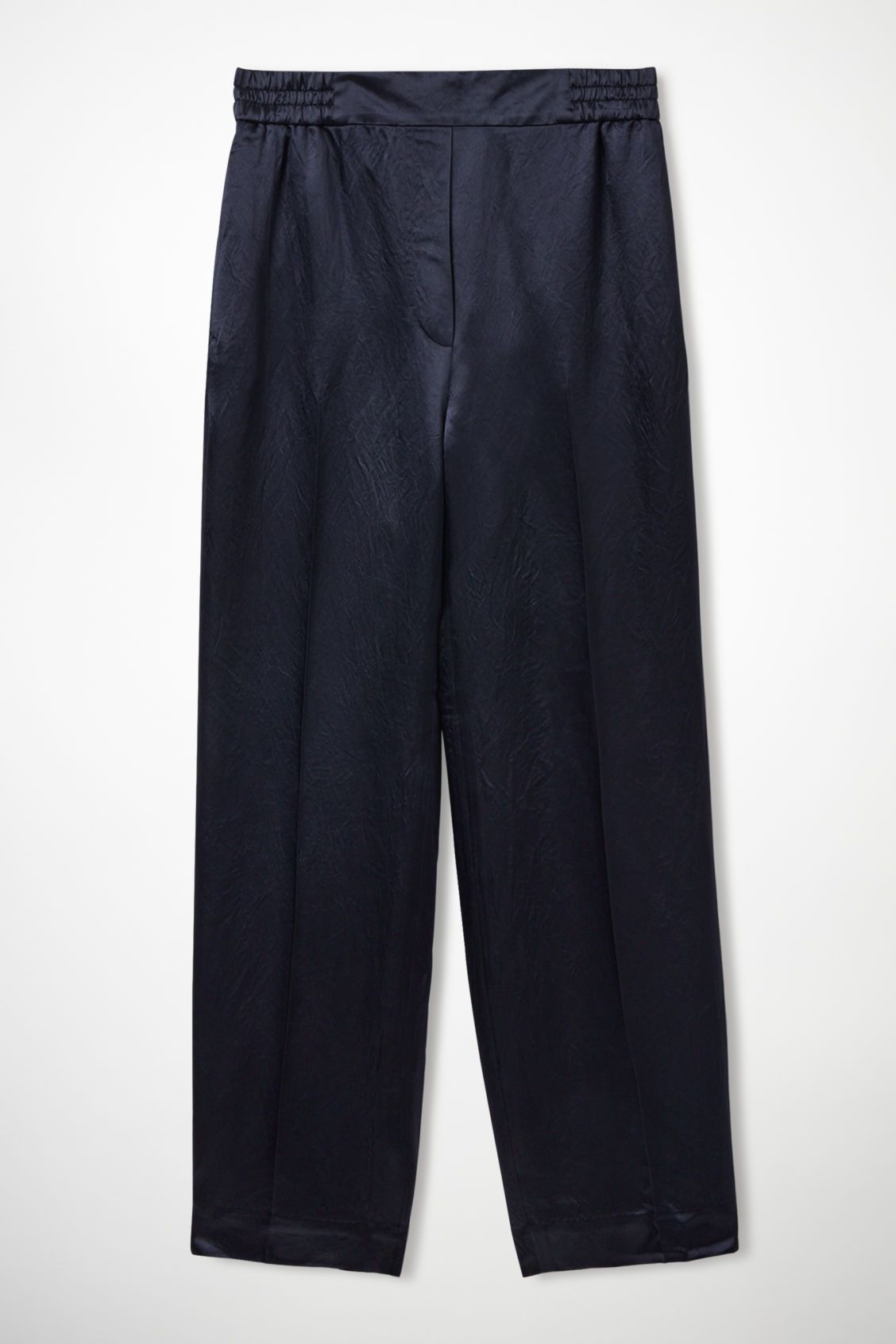 STRAIGHT-LEG SATIN PANTS - NAVY - Trousers - COS | COS (US)