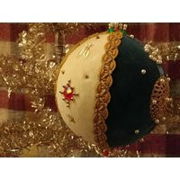 Vintage Antique Victorian Christmas Ornament Ball With Velvet, Lace, Ribbons, Beads, & Jewels | Etsy (US)