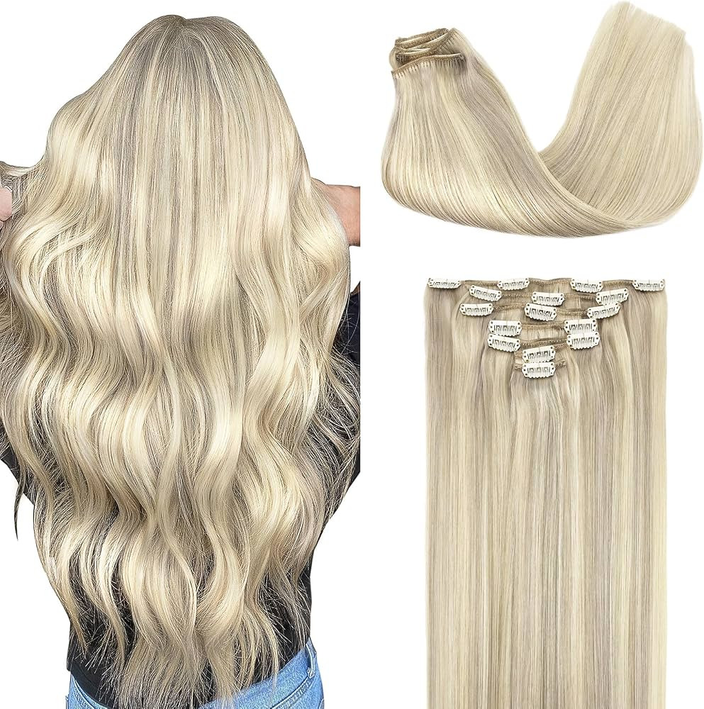 GOO GOO Clip in Hair Extensions Real Human Hair, Remy Human Hair Extensions Clip ins for Women, N... | Amazon (US)