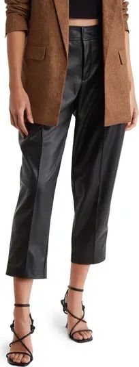 Seam Detail Faux Leather Crop Pants | Nordstrom Rack