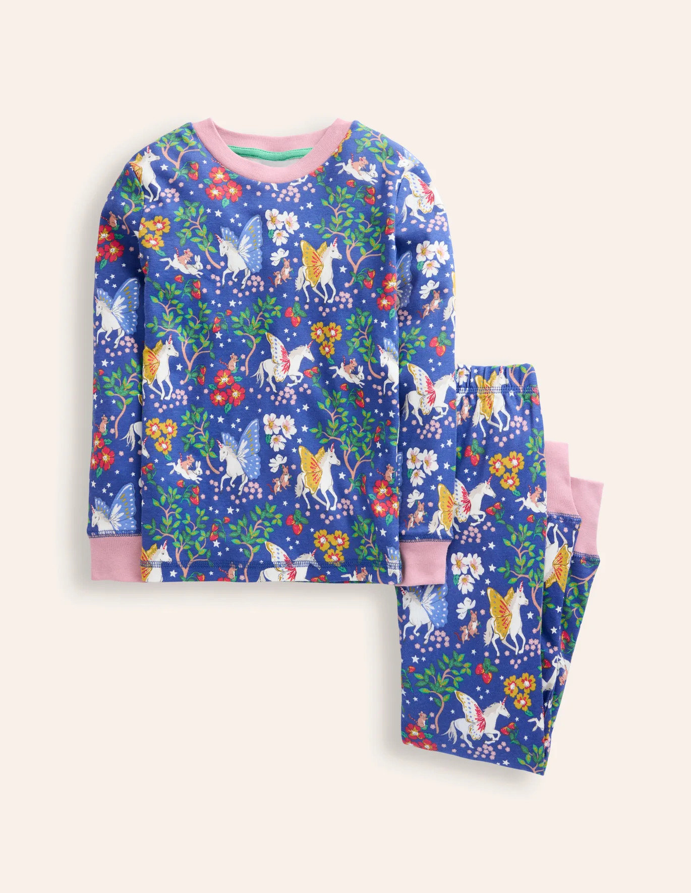Snug Glow-In-The-Dark Pyjamas - Bluejay Unicorn | Boden US | Boden (US)