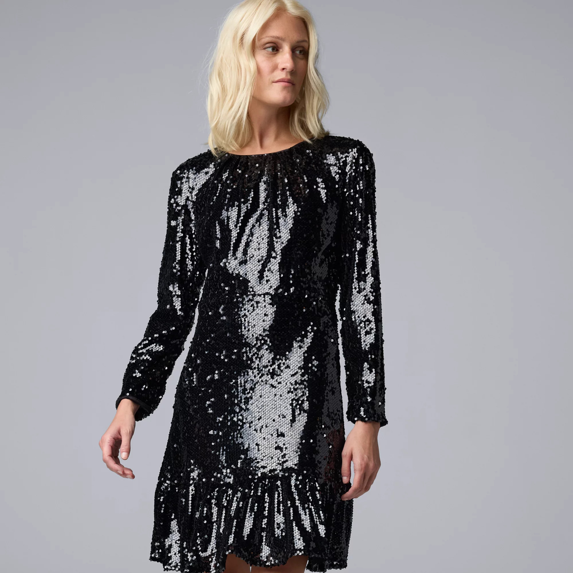 Women's Simply Vera Vera Wang Short Sequin Dress | Kohl's