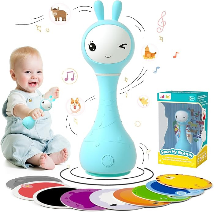 alilo Smarty Bunny Baby Rattle Musical Light Up Toys, Infants Newborns Baby Toys 0-3-6-12-18-24 M... | Amazon (US)