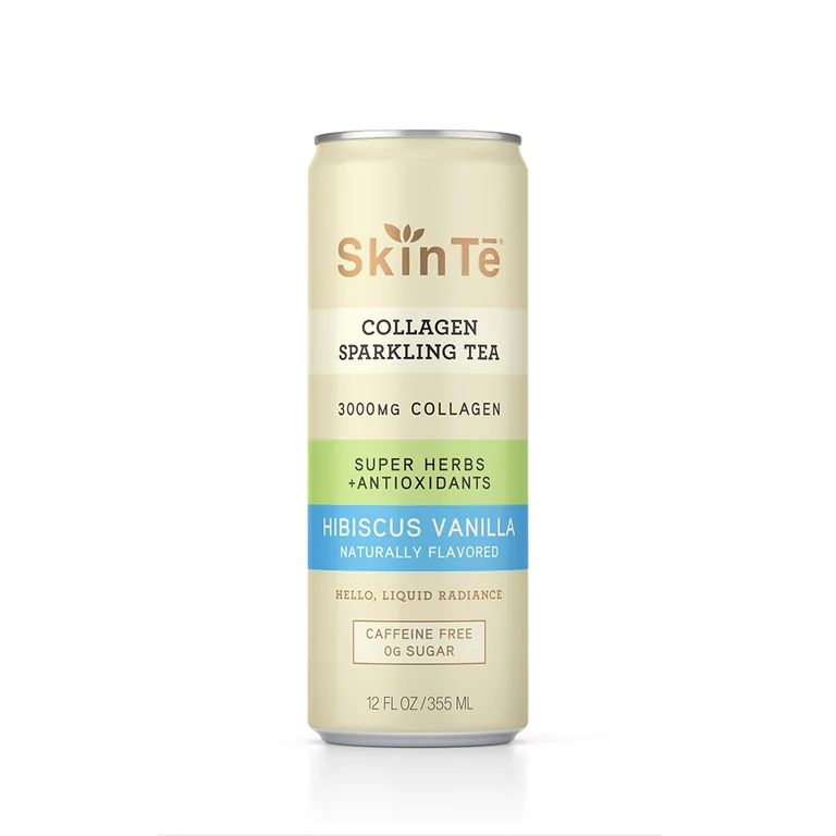 SkinTe Collagen Sparkling Tea Hibiscus Vanilla 12 fl oz | Walmart (US)
