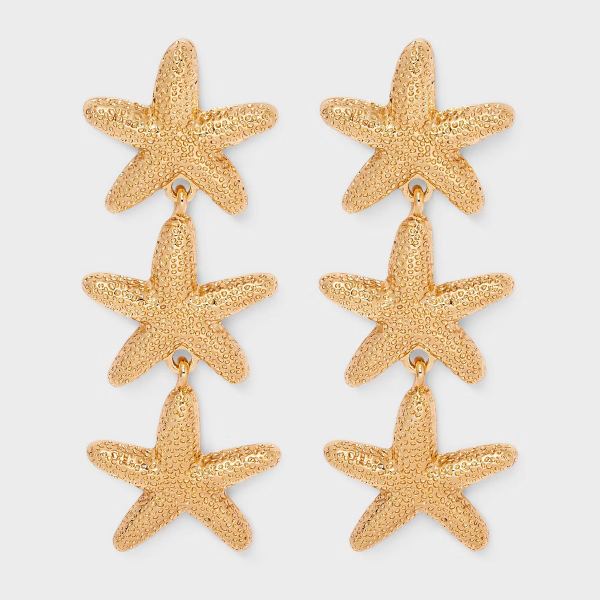 Starfish Linear Triple Drop Earrings - A New Day™ Gold | Target