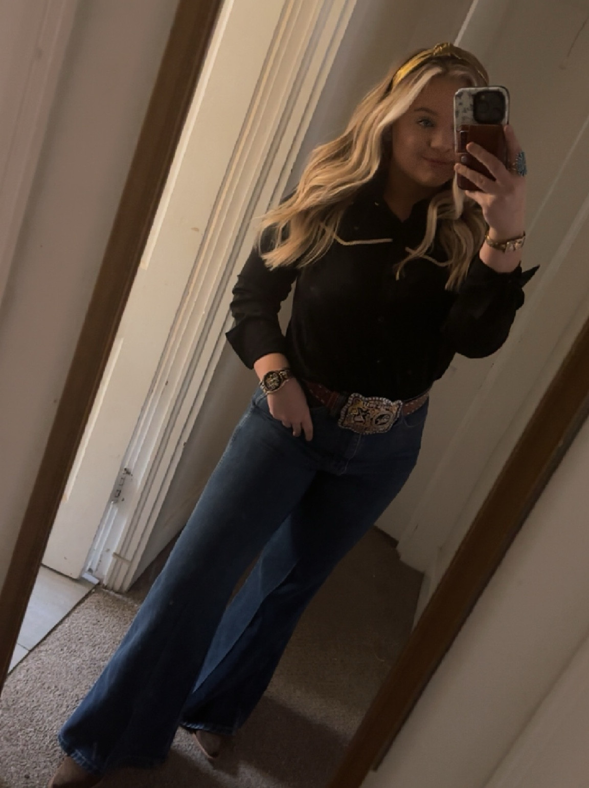 Black and gold western corporate cowgirl look 🤠

#LTKstyletip #LTKmidsize #LTKworkwear