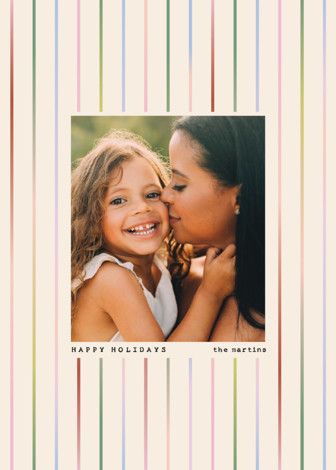 "gradient stripes" - Customizable Holiday Photo Cards by Ellen Schlegelmilch. | Minted