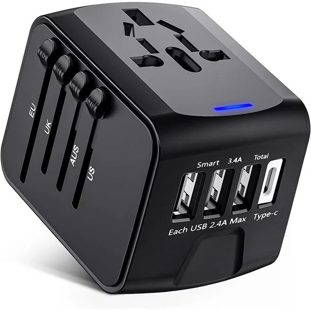 Meromore Universal Travel Adapter, International Power Plug Adapter to European with USB and Type... | Walmart (US)