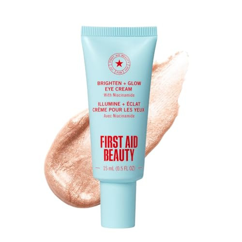 First Aid Beauty Brighten + Glow Eye Cream with Niacinamide, Fragrance Free Dark Circle Eye Cream, Instantly Illuminates & Brightens Under-eye, Sensitive Skin Safe, 0.5 oz | Amazon (US)