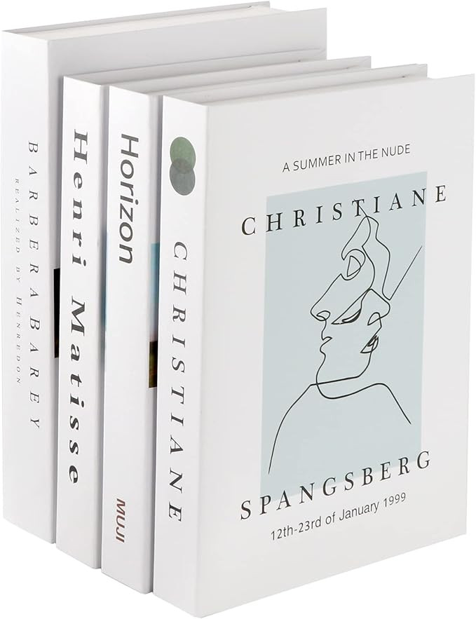 4 Pieces Faux Books for Decoration - Modern Fashion Decorative Books Set for Hardcover Home Decor... | Amazon (US)