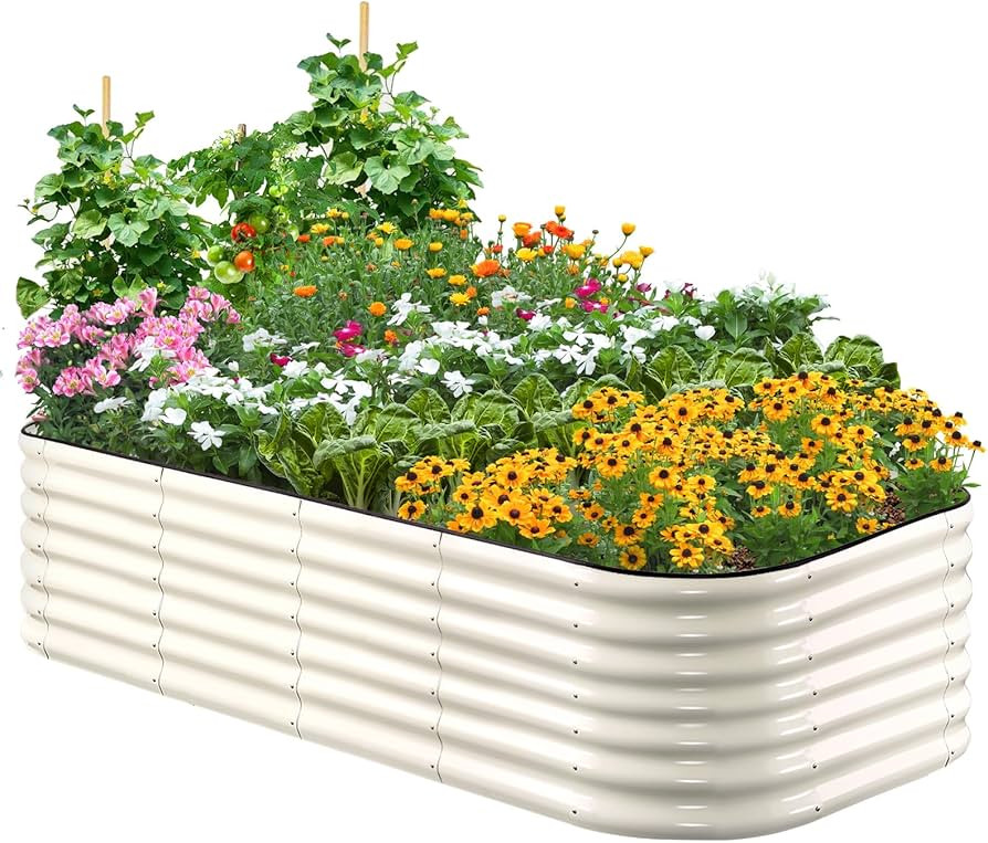Quictent Galvanized Raised Garden Bed Kit, 6x3x2 ft Oval Metal Planter Box Tall for Vegetables Ou... | Amazon (US)