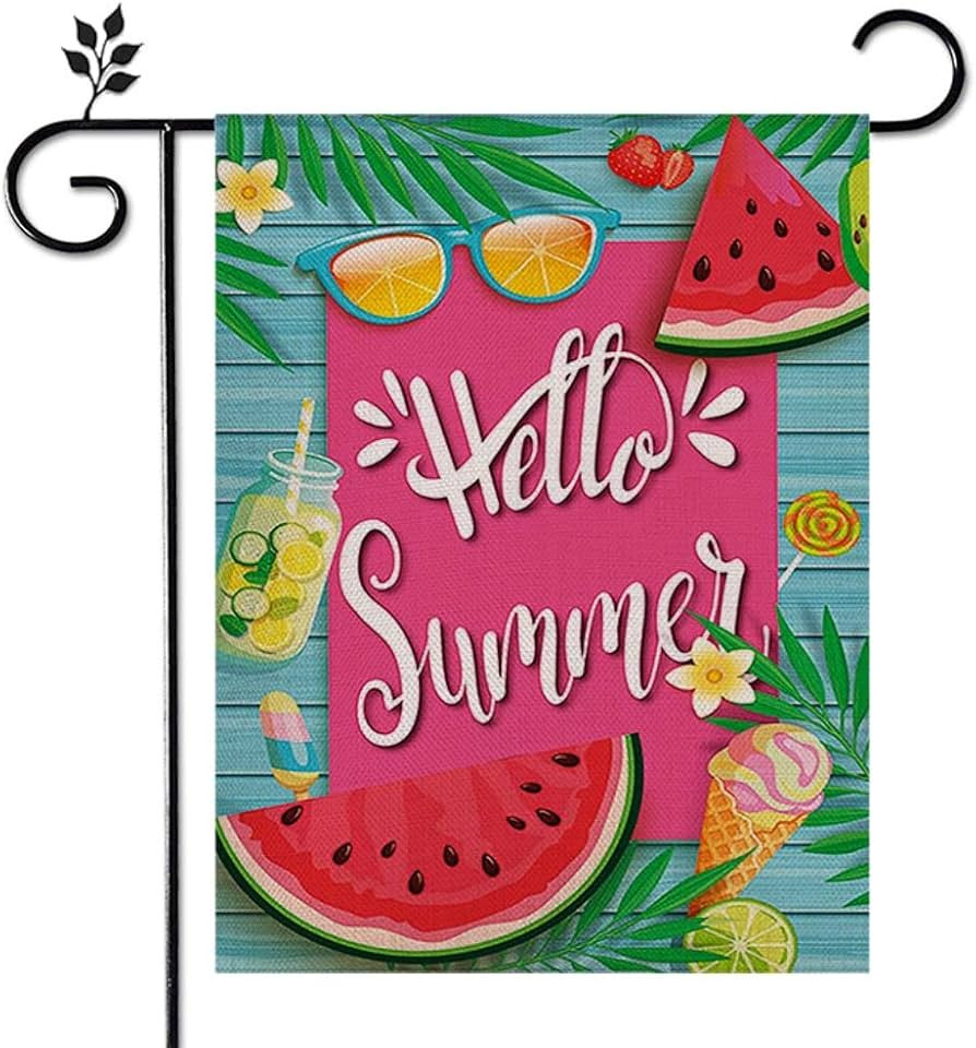 Eiazuiks Summer Garden Flag Floral Spring Double Sided Vertical Rustic Farmhouse Yard Seasonal Ho... | Amazon (US)