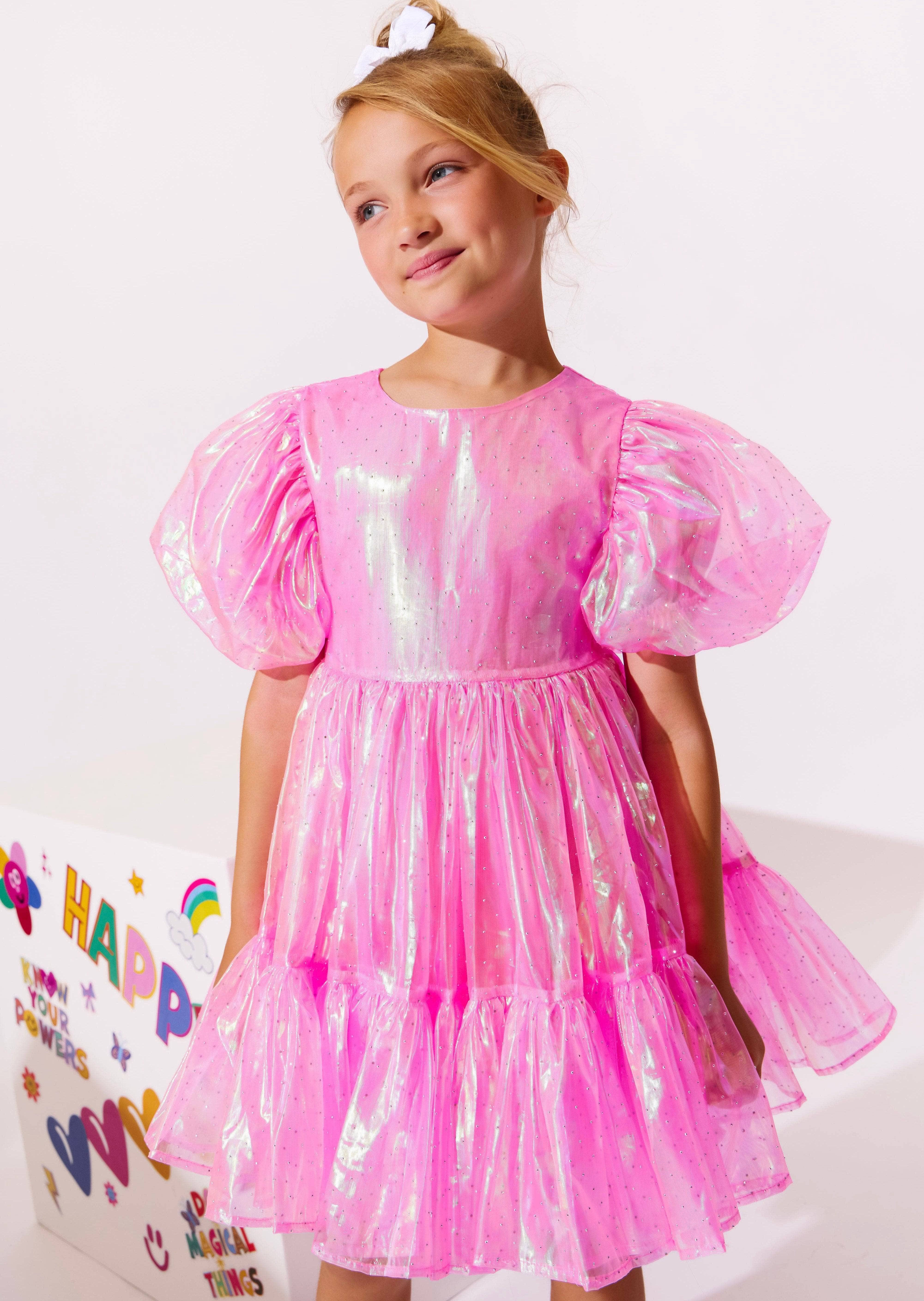 Crystal Pink Hologram Dress | Lola + The Boys