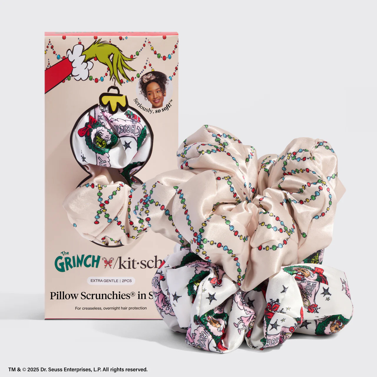 The Grinch x Kitsch Satin Pillow Scrunchies® in Cindy Lou Who | Kitsch