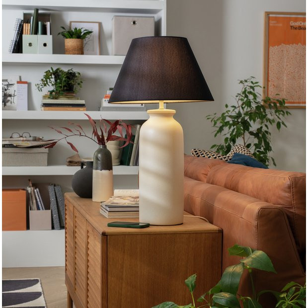 Habitat Hashi Tall Ceramic Table Lamp - Off White | Habitat UK