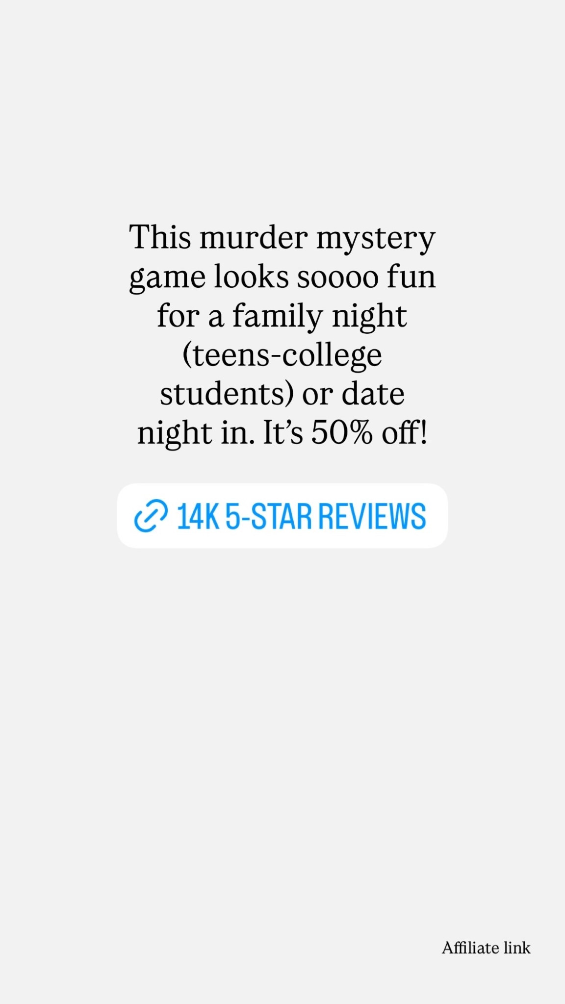 This murder mystery game looks soooo fun for a family night (teens-college students) or date night in. It’s 50% off! 
 
#primeday

#LTKOver40 #LTKHome #LTKSaleAlert