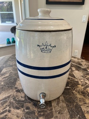 Antique Robinson Ransbottom BLUE ROYAL CROWN 4 Gal. WATER COOLER Stoneware  | eBay | eBay US