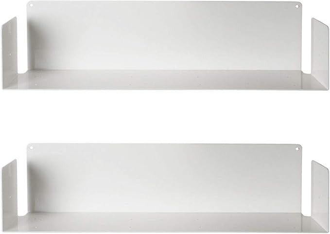 Bookshelves - Set of 2 - Steel - White - 23,6" x5,9 x5,9 | Amazon (US)