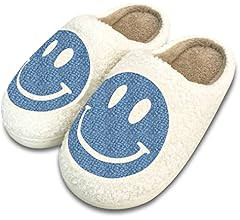 YJJY Smile Face Slippers,Retro Soft Plush Lightweight House Slippers Slip-on Cozy Indoor Outdoor ... | Amazon (US)