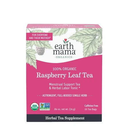 Earth Mama Organic Red Raspberry Leaf Tea for Pregnancy, Herbal Labor Prep Tea, 16 Tea Bags | Walmart (US)