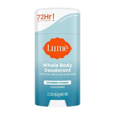 Lume Whole Body Women's Deodorant - Invisible Cream Stick - Aluminum Free - Unscented - 2.2oz | Target