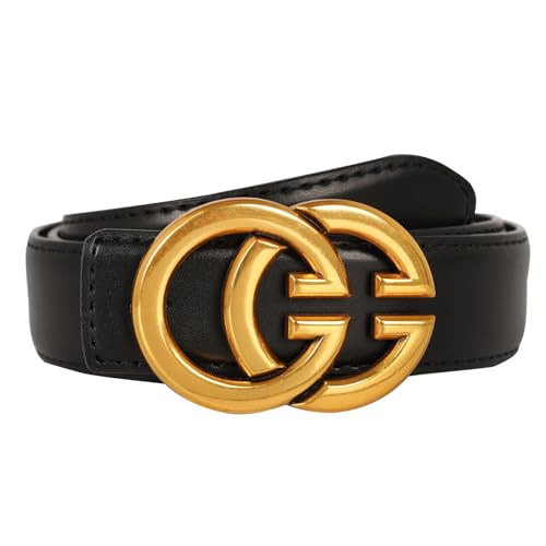 Women's Fashion Classic Metal Buckle Leather Belt with Jeans Dress | Amazon (US)