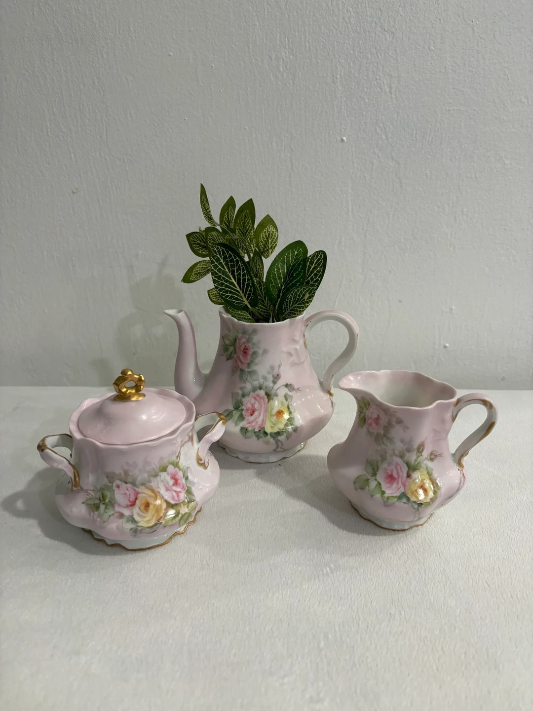 Antique Lefton France Pink Floral Porcelain Tea Pot for One Set. Teapot is Missing Lid Can Be Use... | Etsy (US)