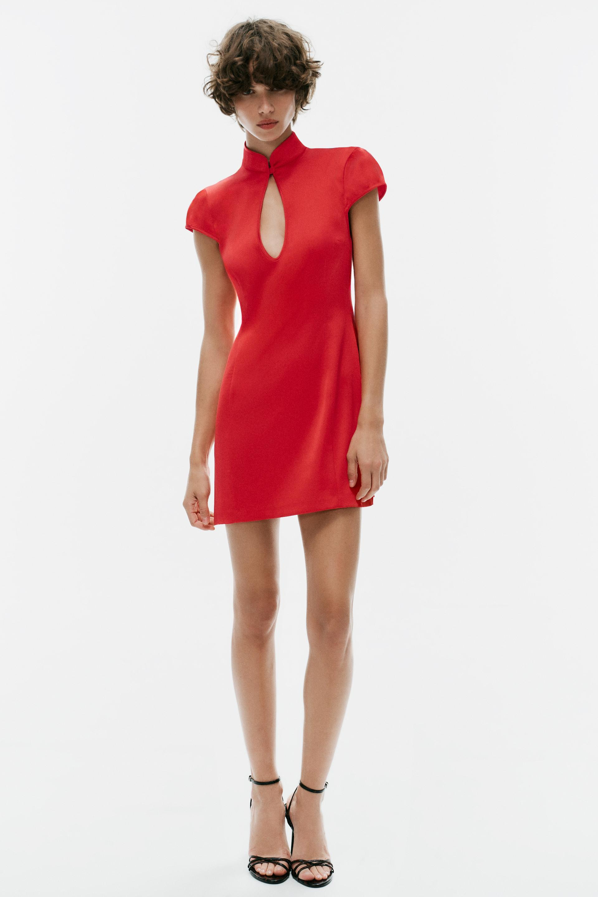 SATIN CUT-OUT MINI DRESS | Zara UK