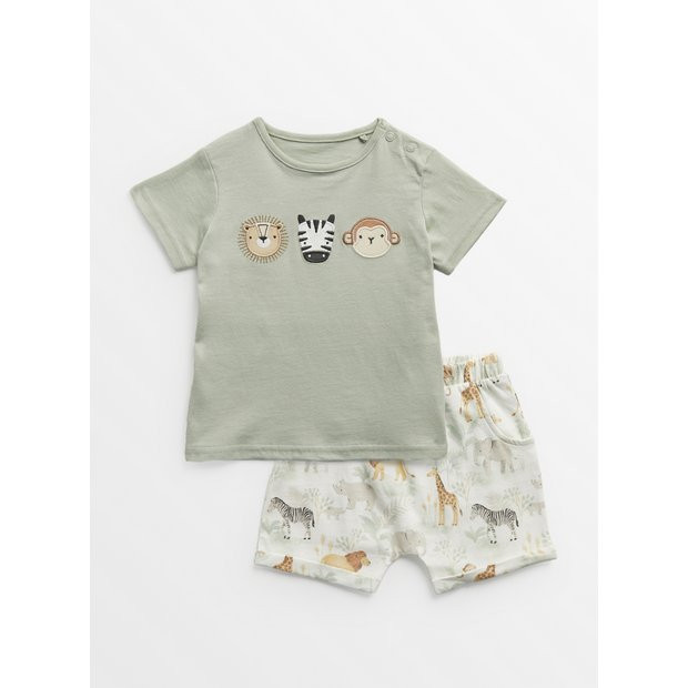 Buy Green Safari Top & Shorts 3-6 months | Outfits and sets | Tu | Tu Clothing