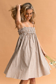 Burke Dress - Tan Gingham | Petal & Pup (US)