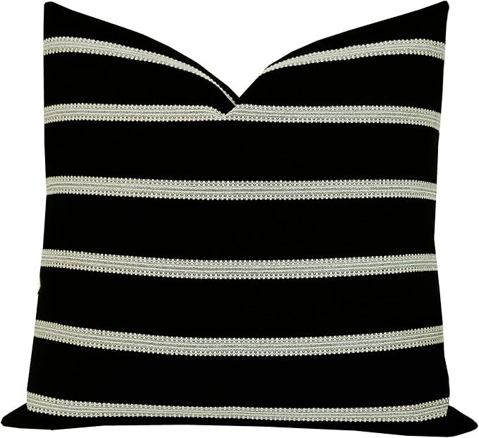 SLOW COW Decorative Stripe Throw Pillow Cover Modern Country Design Cushion Cover Pillow Cover 20... | Amazon (US)