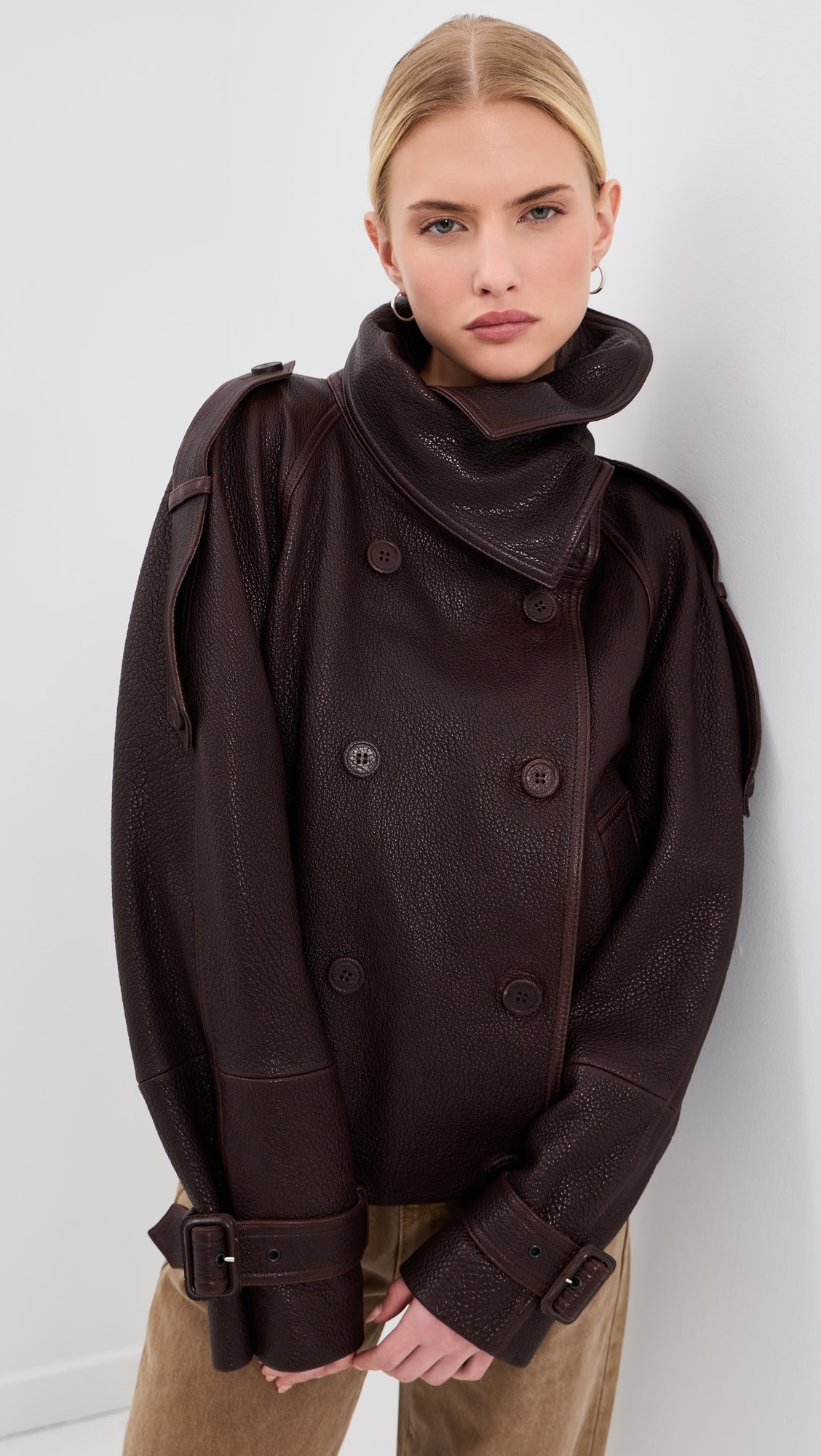 Acne Studios Double Breasted Cropped Trench Coat | Shopbop | Shopbop