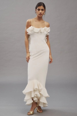 Delfi Collective Delina Ruffled Open-Back Maxi Dress | Anthropologie (US)