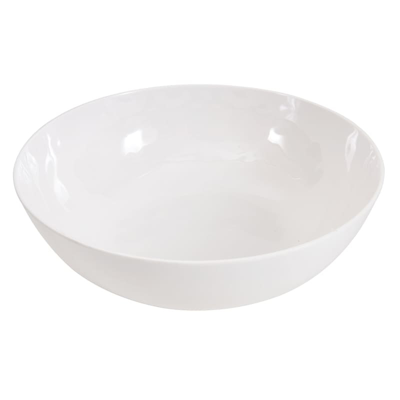 Embossed Melamine Serving Bowl, White | At Home