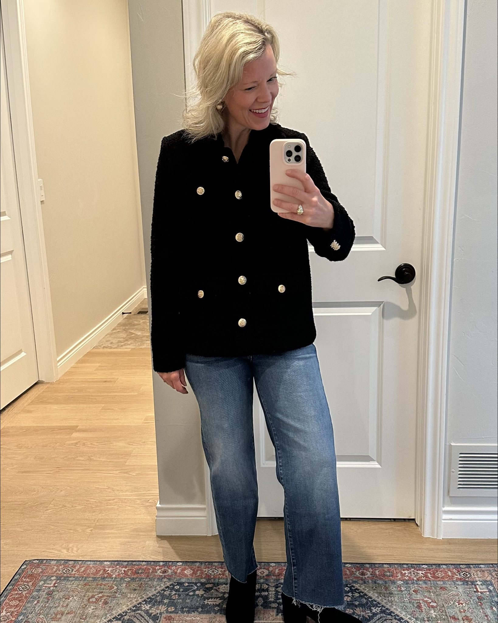 Such a beautiful winter jacket from the Nordstrom anniversary sale! Wearing my absolute favorite black suede booties that are included in the sale every year. I’ve bought three pairs over the past five years in different colors and cannot say enough good things about them. Love these comfy jeans as well.

#LTKSaleAlert #LTKSeasonal #LTKShoeCrush
